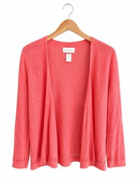 Cynthia Rowley 100% Linen Coral Open-Front Lightweight Cardigan Size M